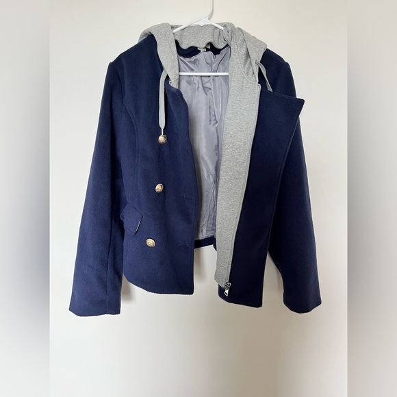 Anthropologie Maeve Twofer Hoodie Peacoat - Picture 5 of 14
